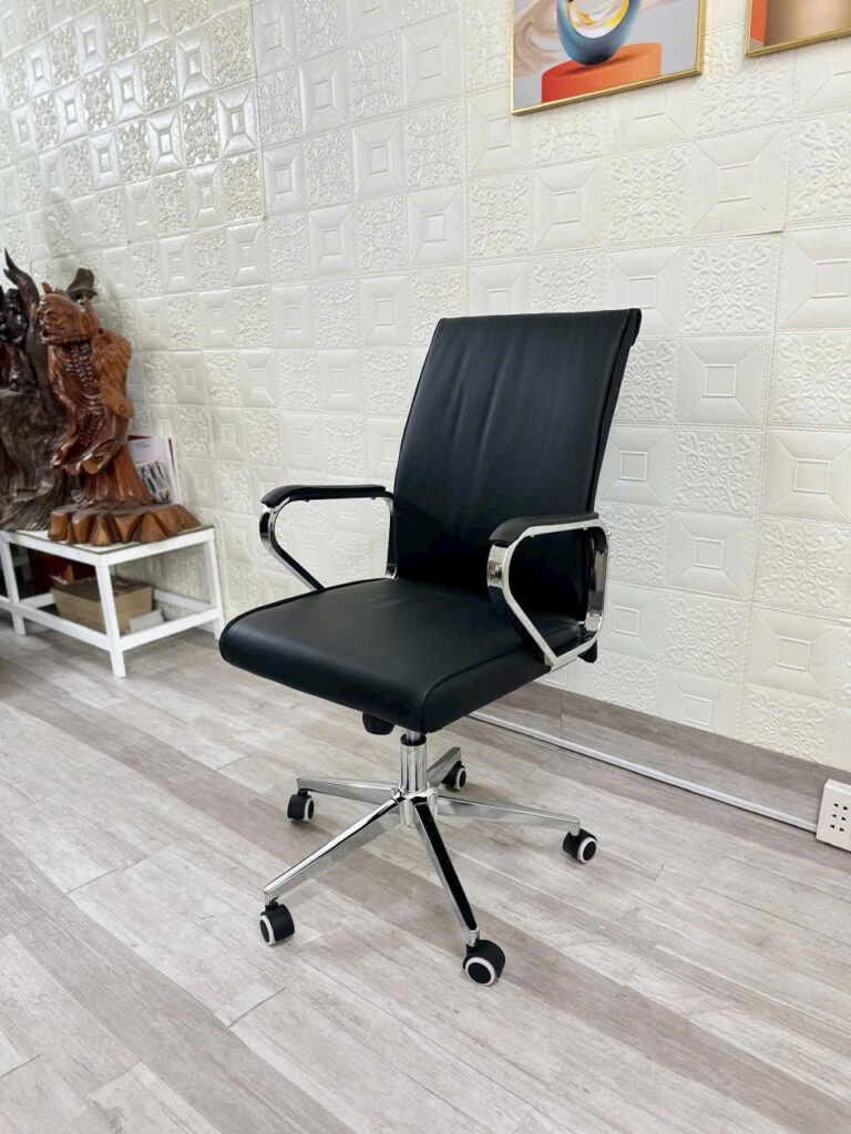  Ghế xoay văn phòng bọc da PV-D28A - Nội Thất Phong Vân 