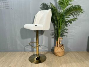 GHẾ BAR CAFE ALVA CHAIR JB-068 VẢI CHENILLE MẠ VÀNG 4 noi that phong van