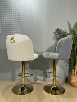 GHẾ BAR CAFE ALVA CHAIR JB-068 VẢI CHENILLE MẠ VÀNG 5 noi that phong van