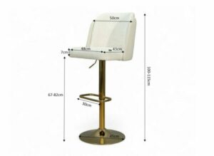GHẾ BAR CAFE ALVA CHAIR JB-068 VẢI CHENILLE MẠ VÀNG 3 noi that phong van