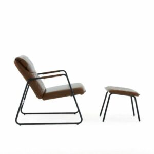 Leather Accent Chair with OttomanLeisure Lounge Chair for BedroomComfy Chair and Footrest Set of 2 600x600 1