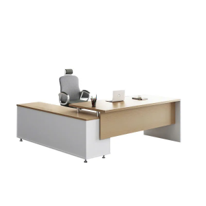 Bàn giám đốc gỗ MDF chữ L có tủ phụ tiện dụng BGD140