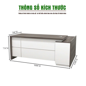 Bàn Giám Đốc Gỗ MDF Thiết Kế Hiện Đại BGD134
